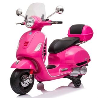 Vespa GTS-S 12V rosa-PINK + parabrisas y neceser, scooter 12V, asiento cuero   INDA194-VespaPK